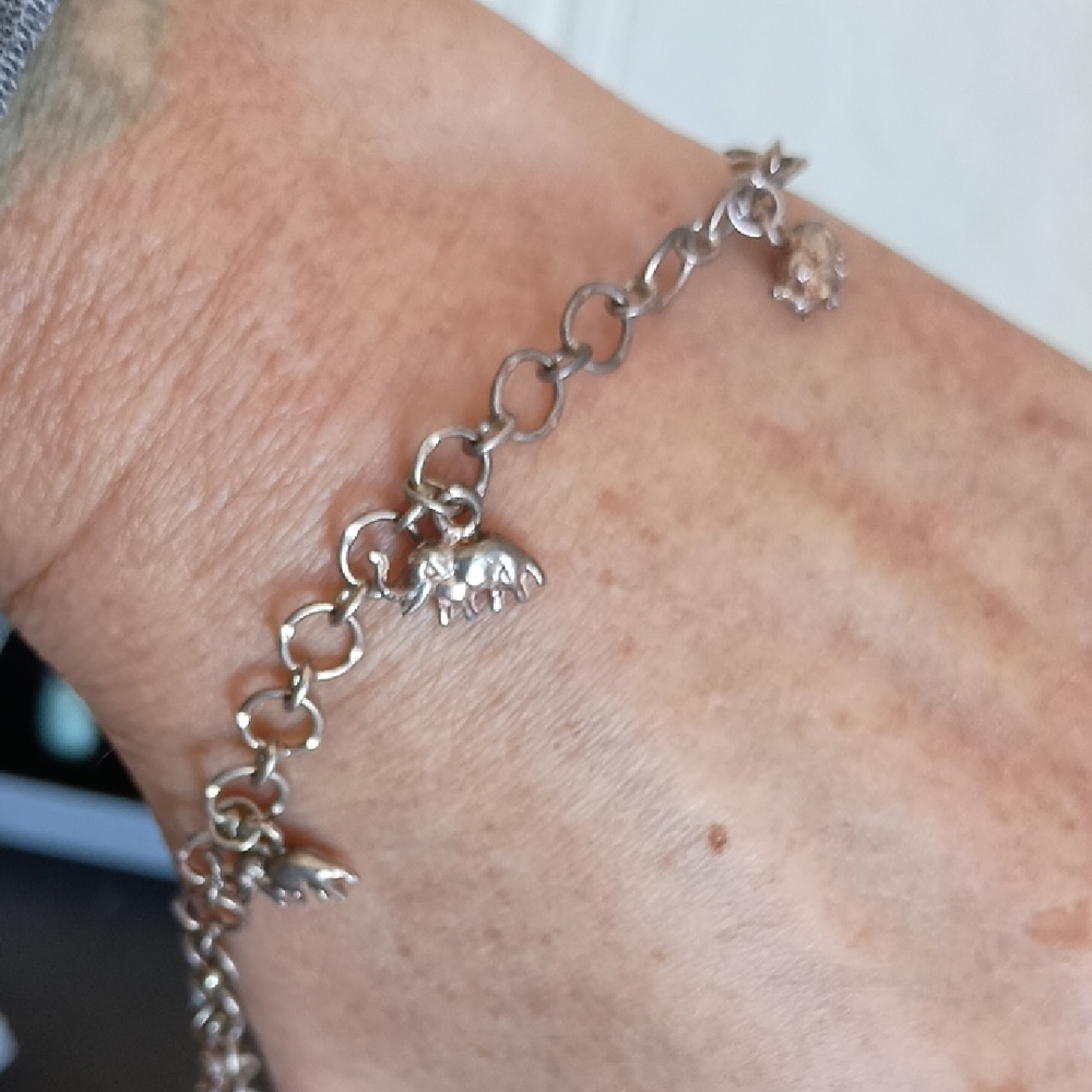 Silver Elephant Charm Bracelet